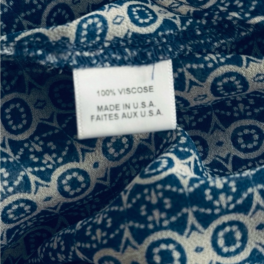 MISA Los Angeles Revolve Shopbop Lillian Dress Blue Geometric Boho Ruffle Mini M - Picture 12 of 12